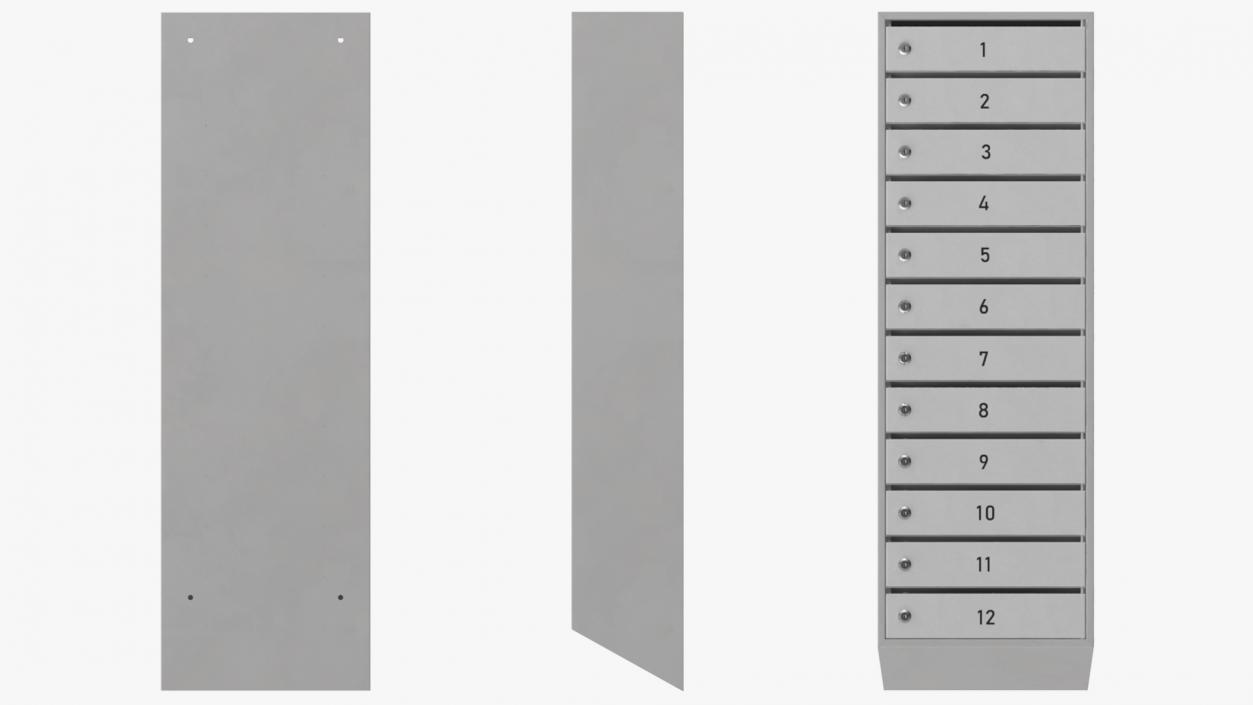 3D Mailboxes for Apartment Buildings Grey model