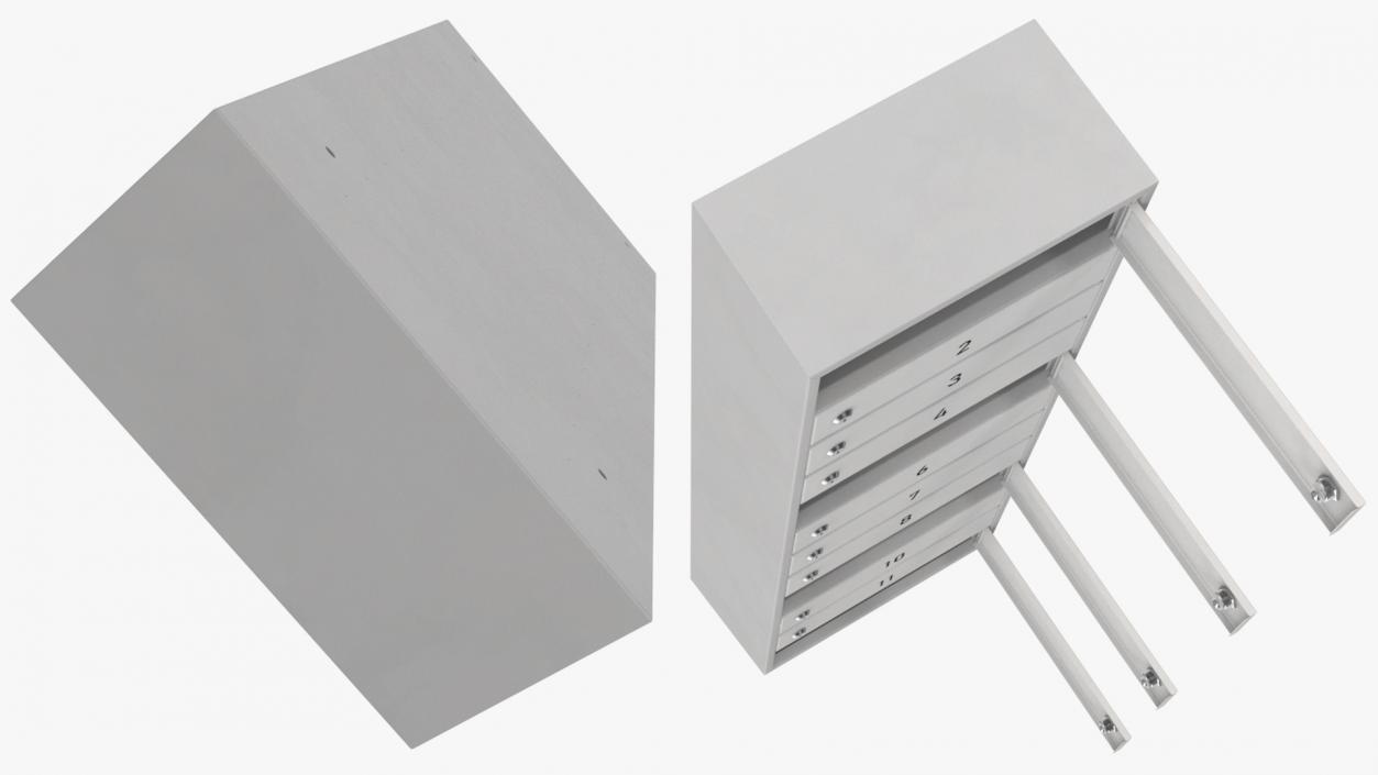 3D Mailboxes for Apartment Buildings Grey model