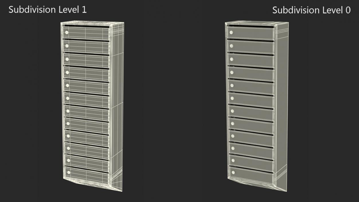 3D Mailboxes for Apartment Buildings Grey model