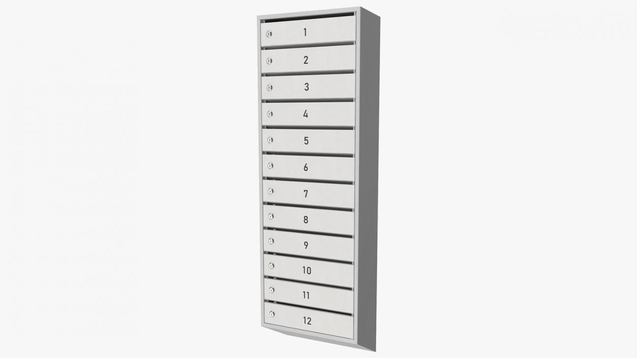 3D Mailboxes for Apartment Buildings Grey model