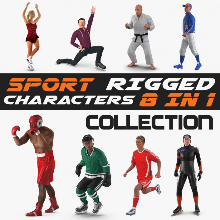 Rigged Sport Characters Collection 3D model