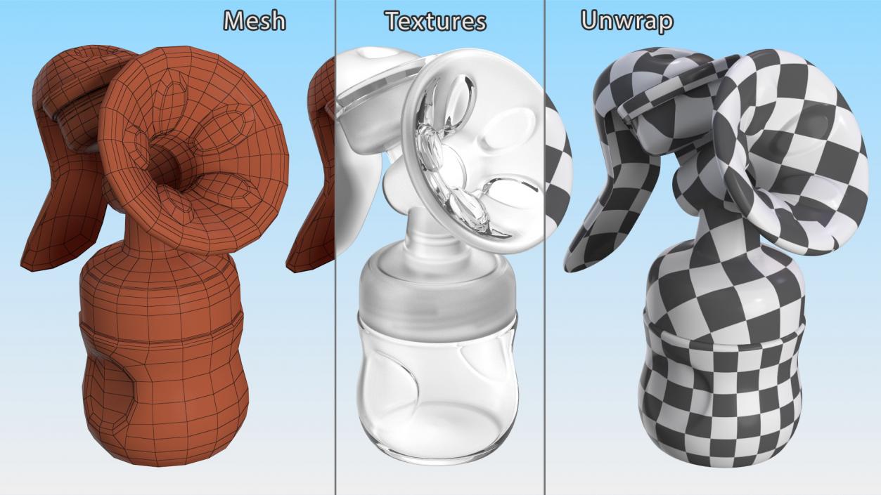 3D Manual Breast Pump model