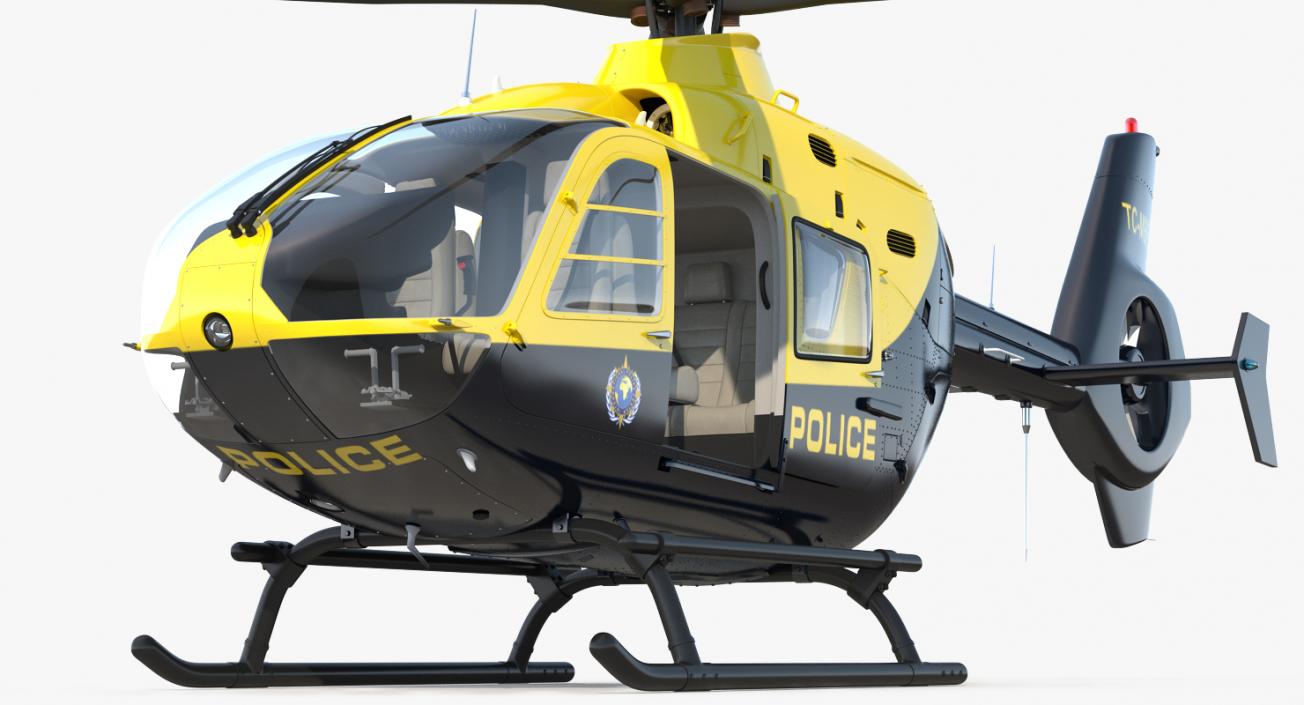 3D Police Eurocopter EC-135 Rigged