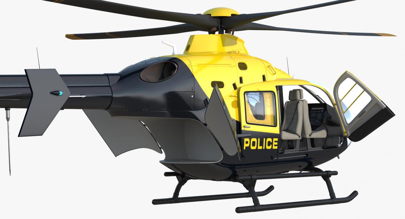 3D Police Eurocopter EC-135 Rigged