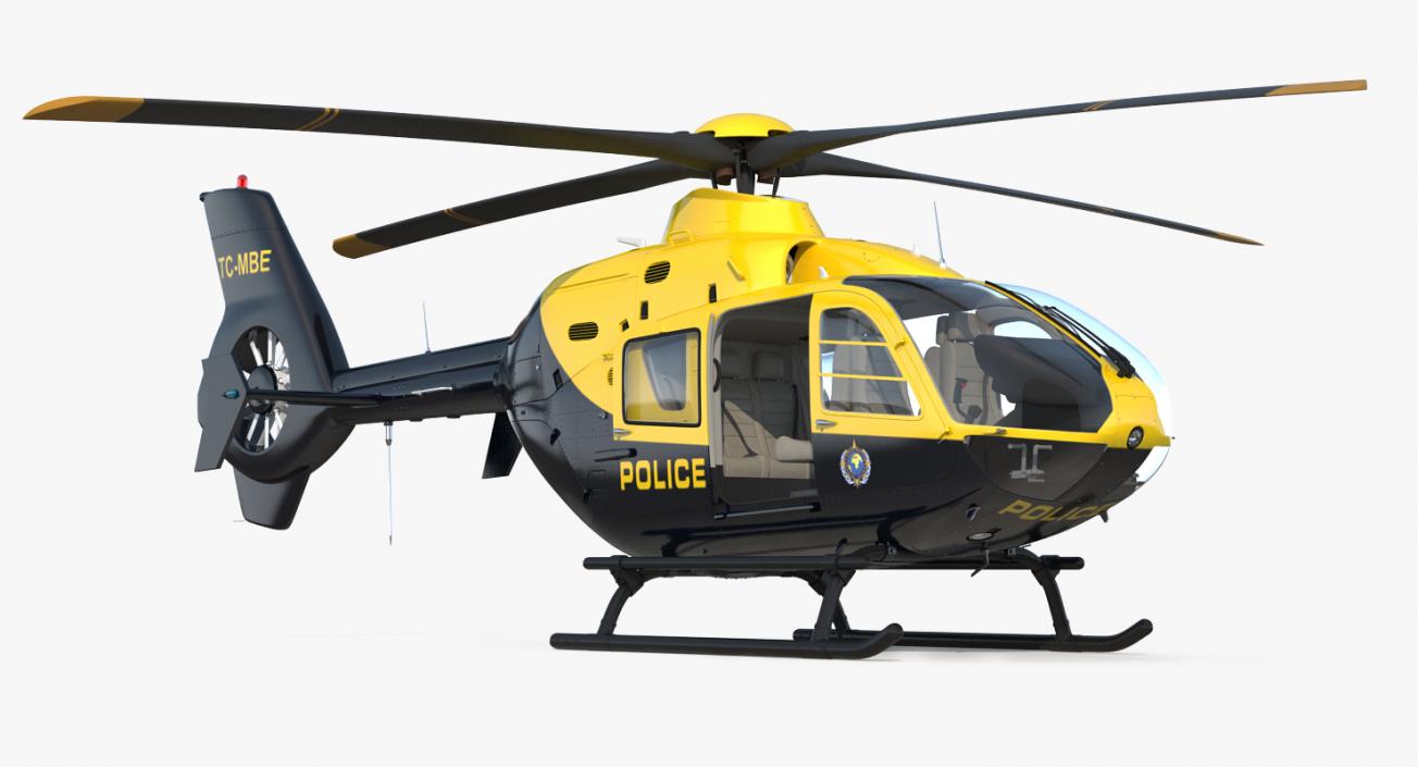 3D Police Eurocopter EC-135 Rigged