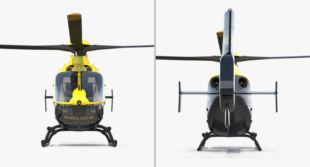 3D Police Eurocopter EC-135 Rigged