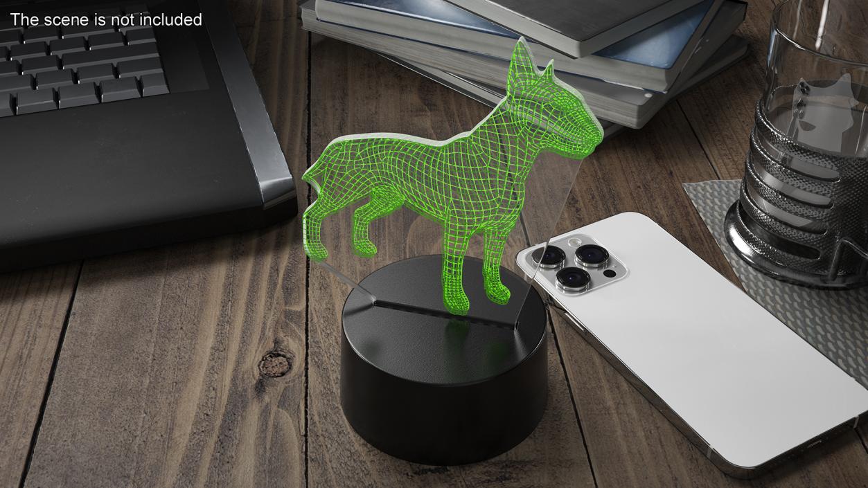 Lamp with Dog Green 3D model