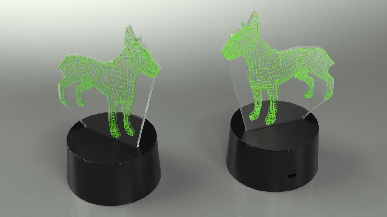 Lamp with Dog Green 3D model