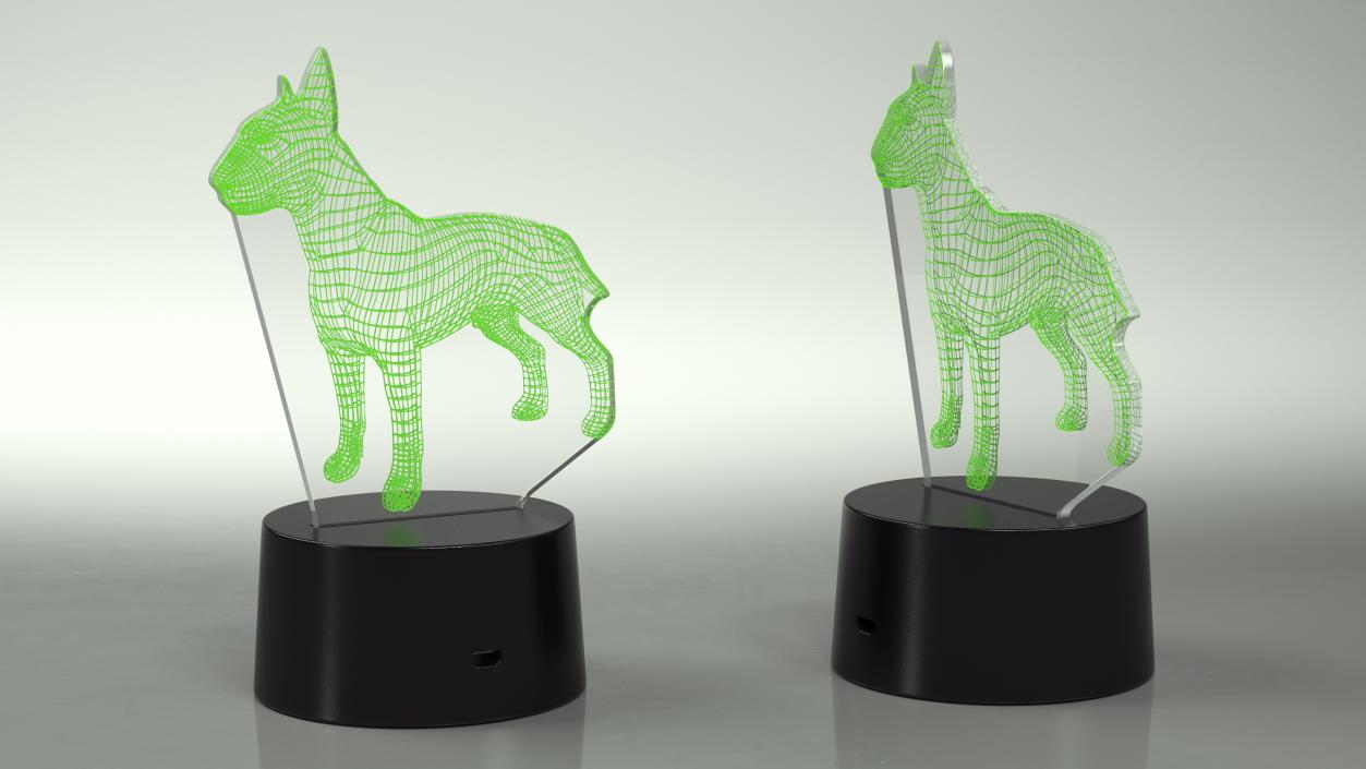 Lamp with Dog Green 3D model