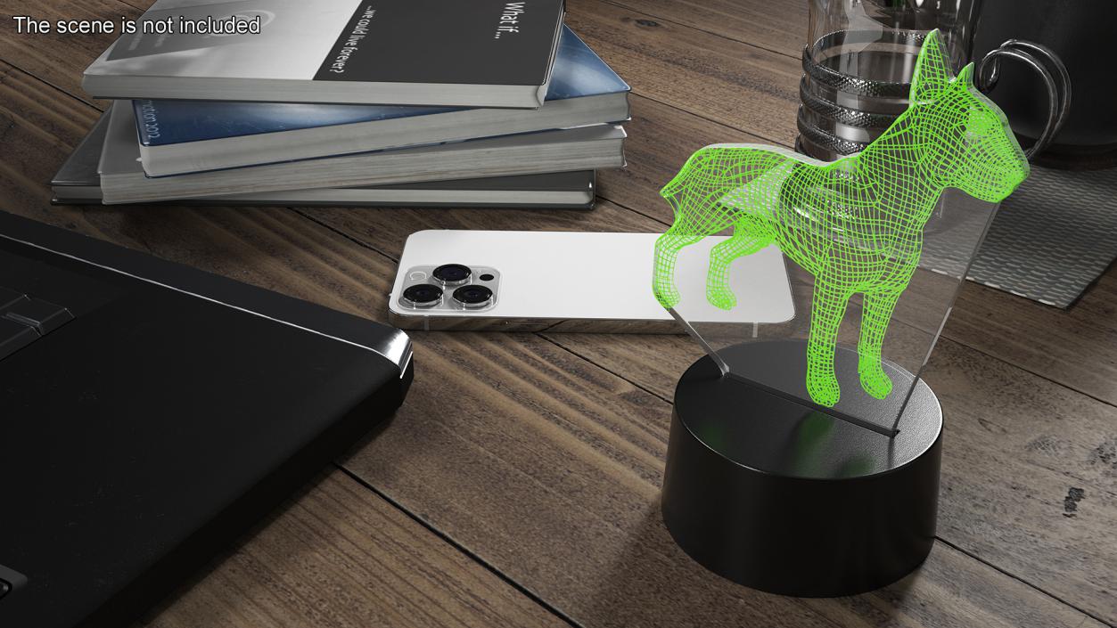 Lamp with Dog Green 3D model