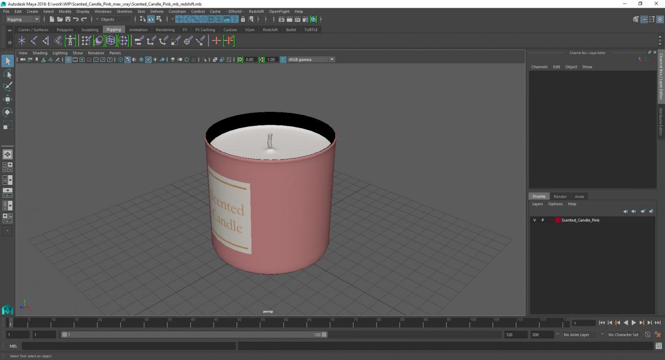 Scented Candle Pink 3D model