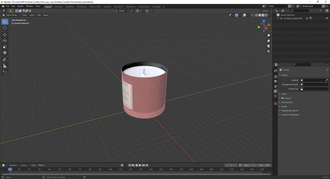 Scented Candle Pink 3D model