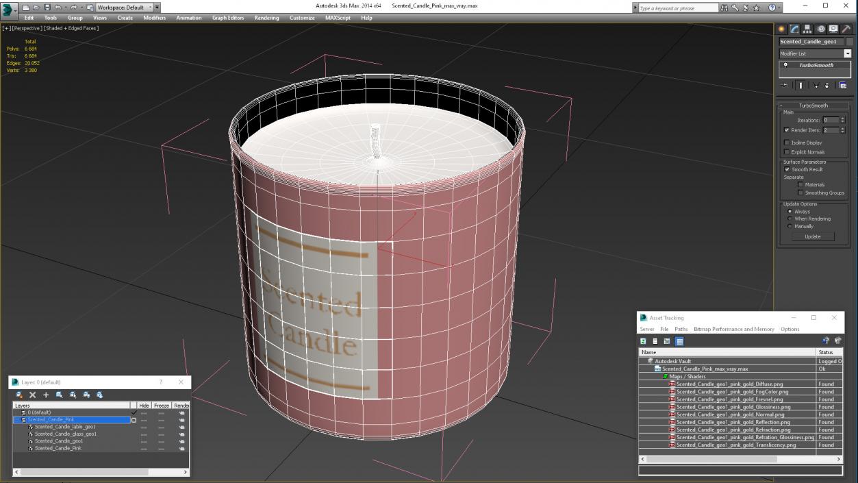 Scented Candle Pink 3D model