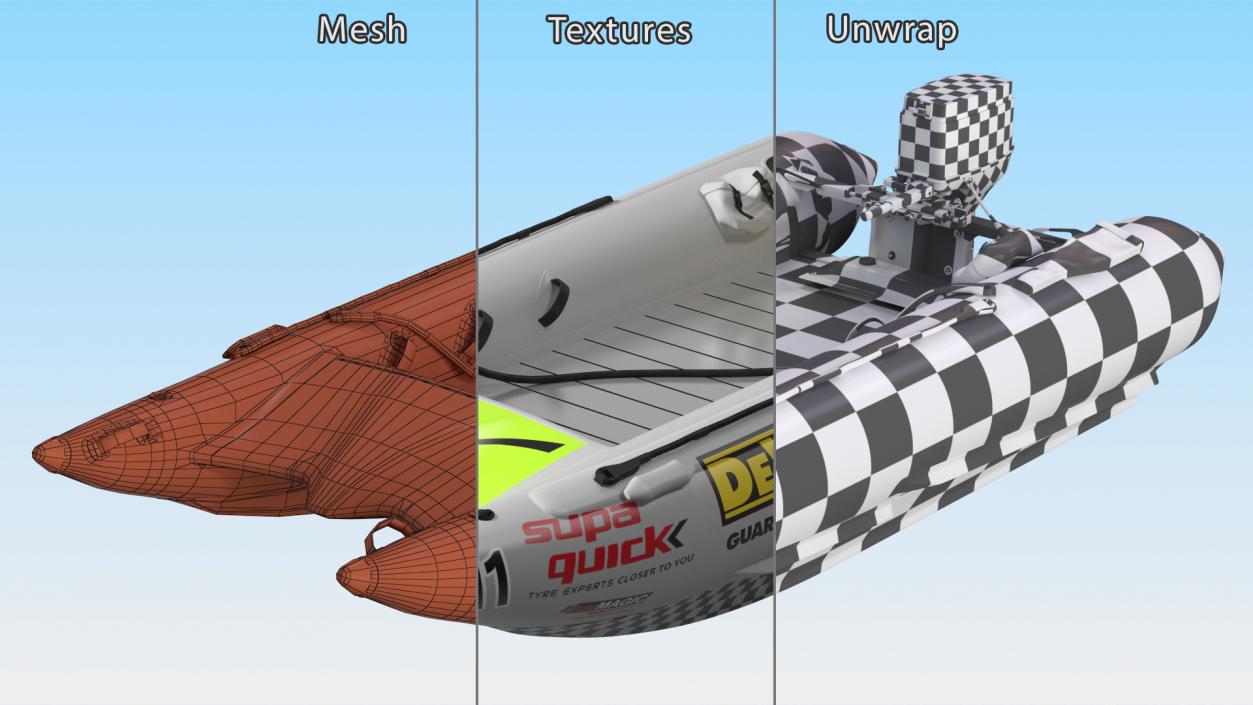 3D Racing Boat Gemini Zapcat F1 with Engine Grey(1) model