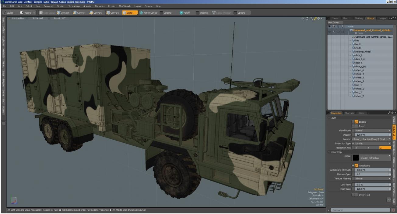 Command and Control Vehicle 50K6 Vityaz Camo 3D model