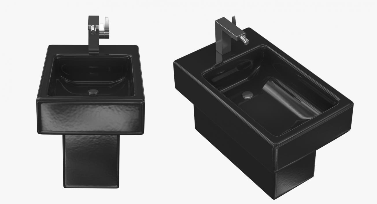 3D Black Modern Bidet model