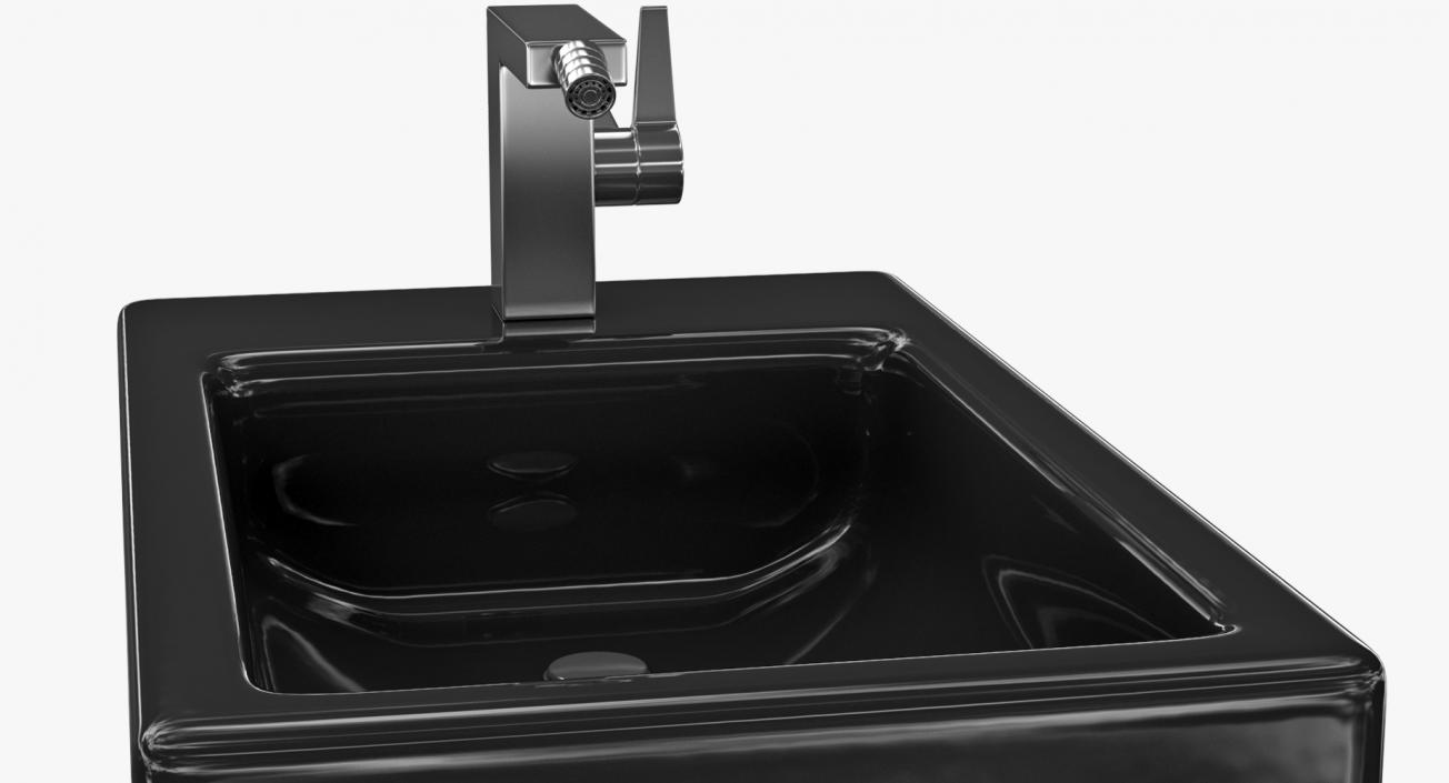 3D Black Modern Bidet model