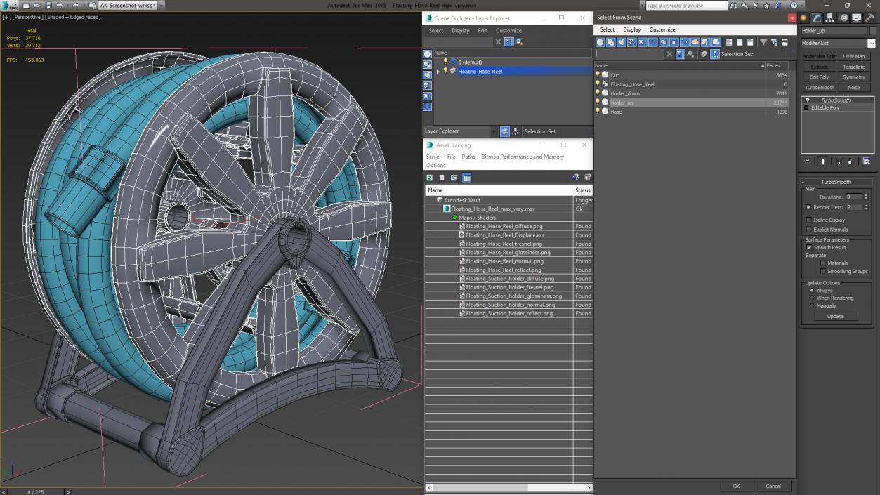 3D Floating Hose Reel model