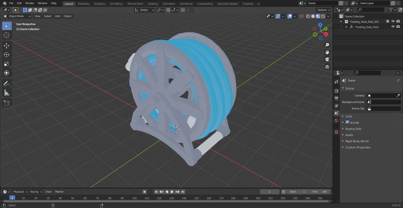 3D Floating Hose Reel model