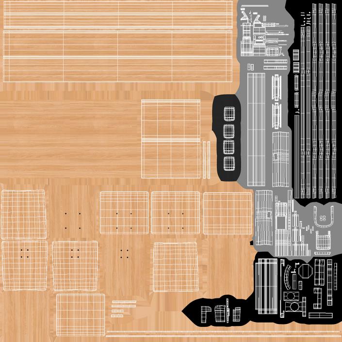 3D model University Seating System For Two Places