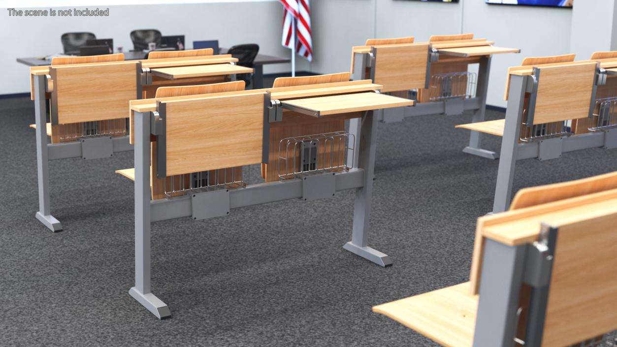 3D model University Seating System For Two Places