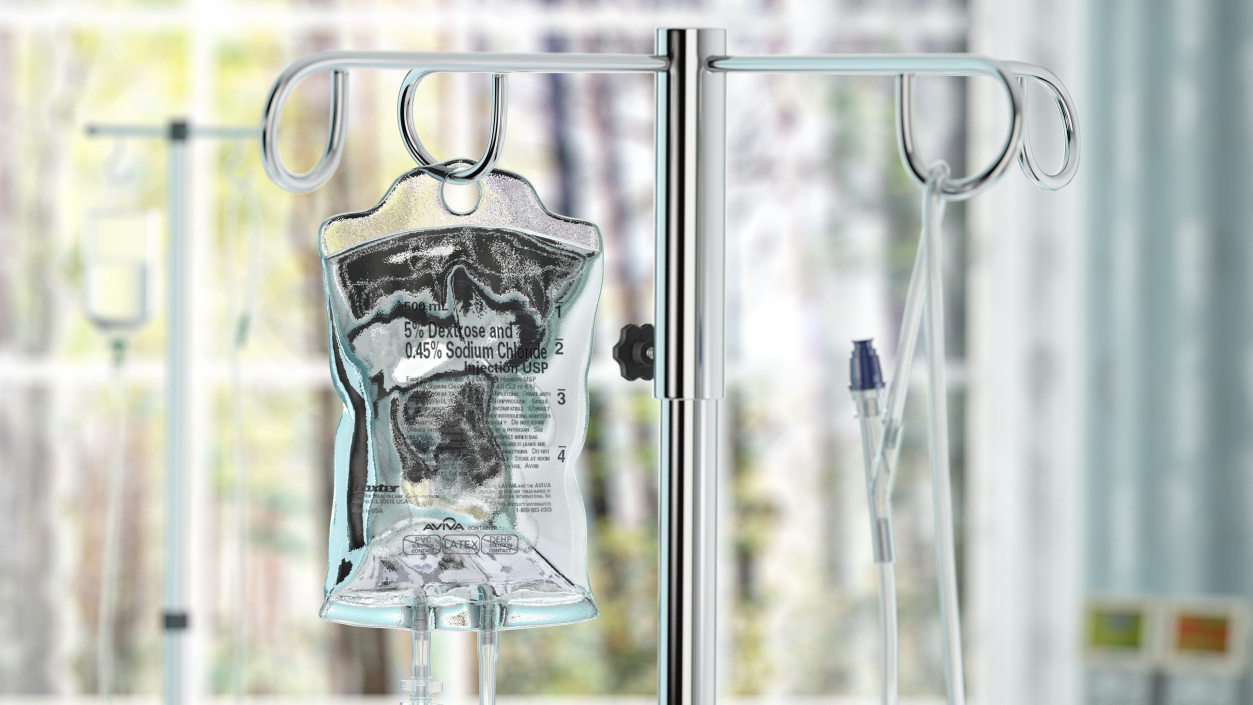 3D IV Fluid Solution Bag