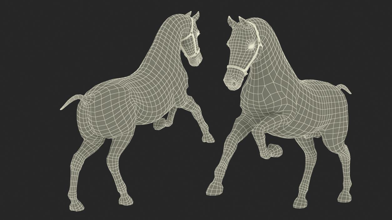 3D Running Friesian Horse Fur