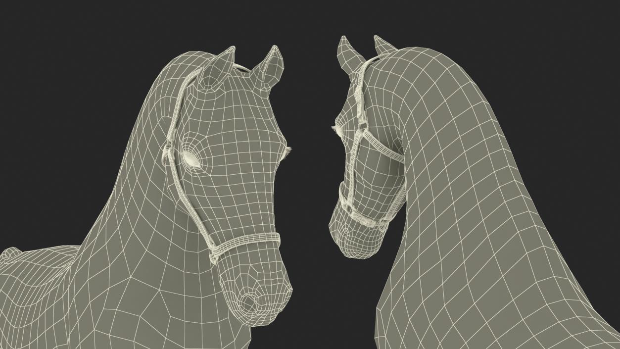 3D Running Friesian Horse Fur