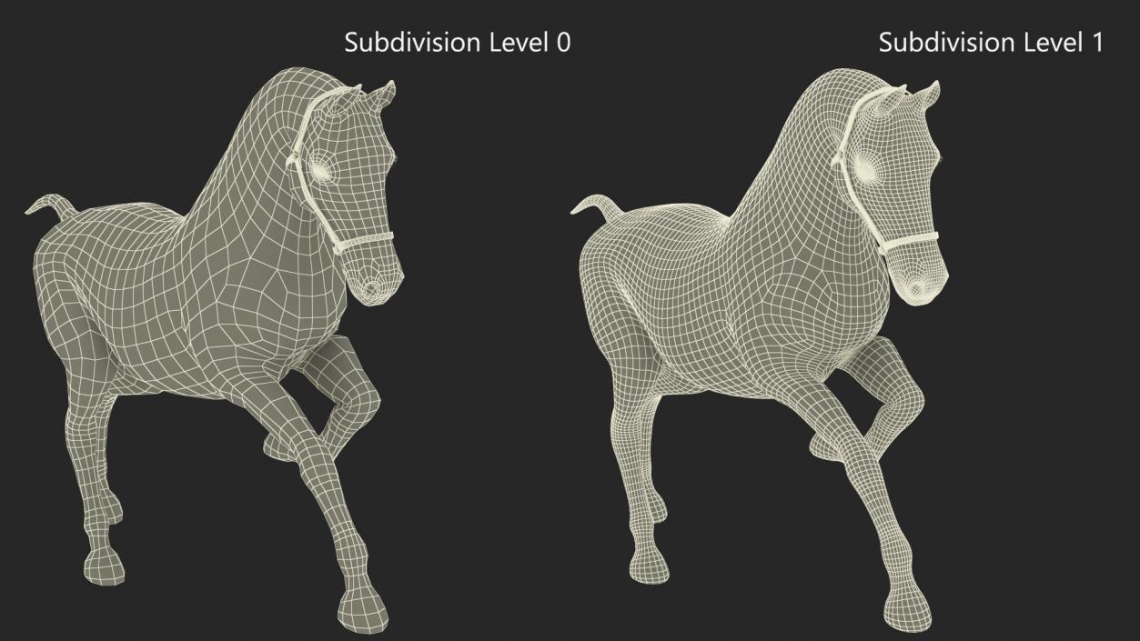 3D Running Friesian Horse Fur