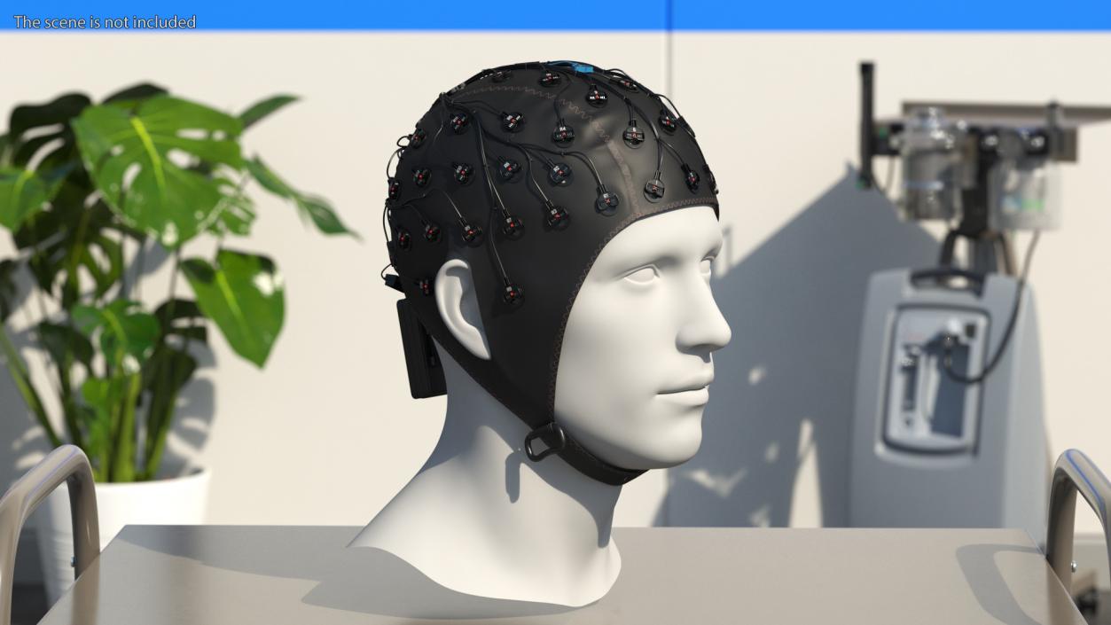 3D EEG Recording Cap Black model