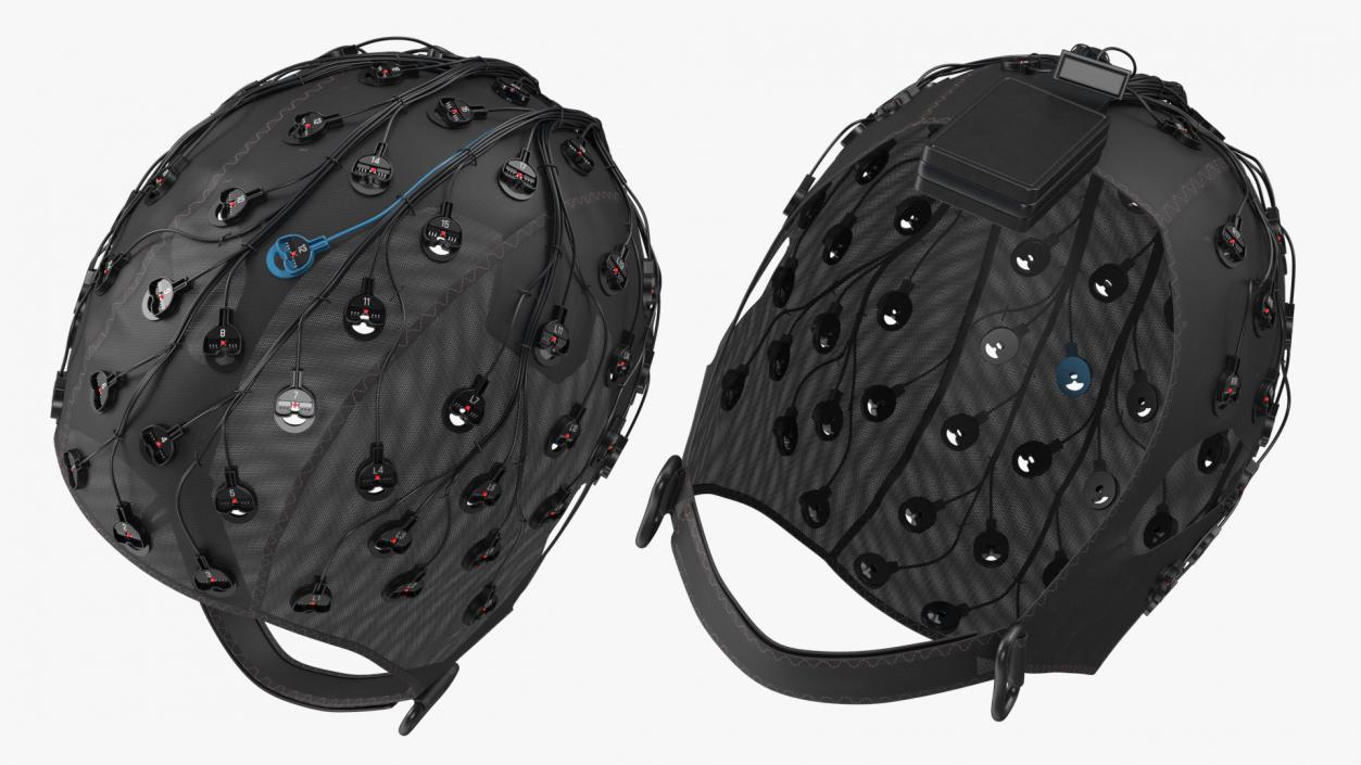 3D EEG Recording Cap Black model