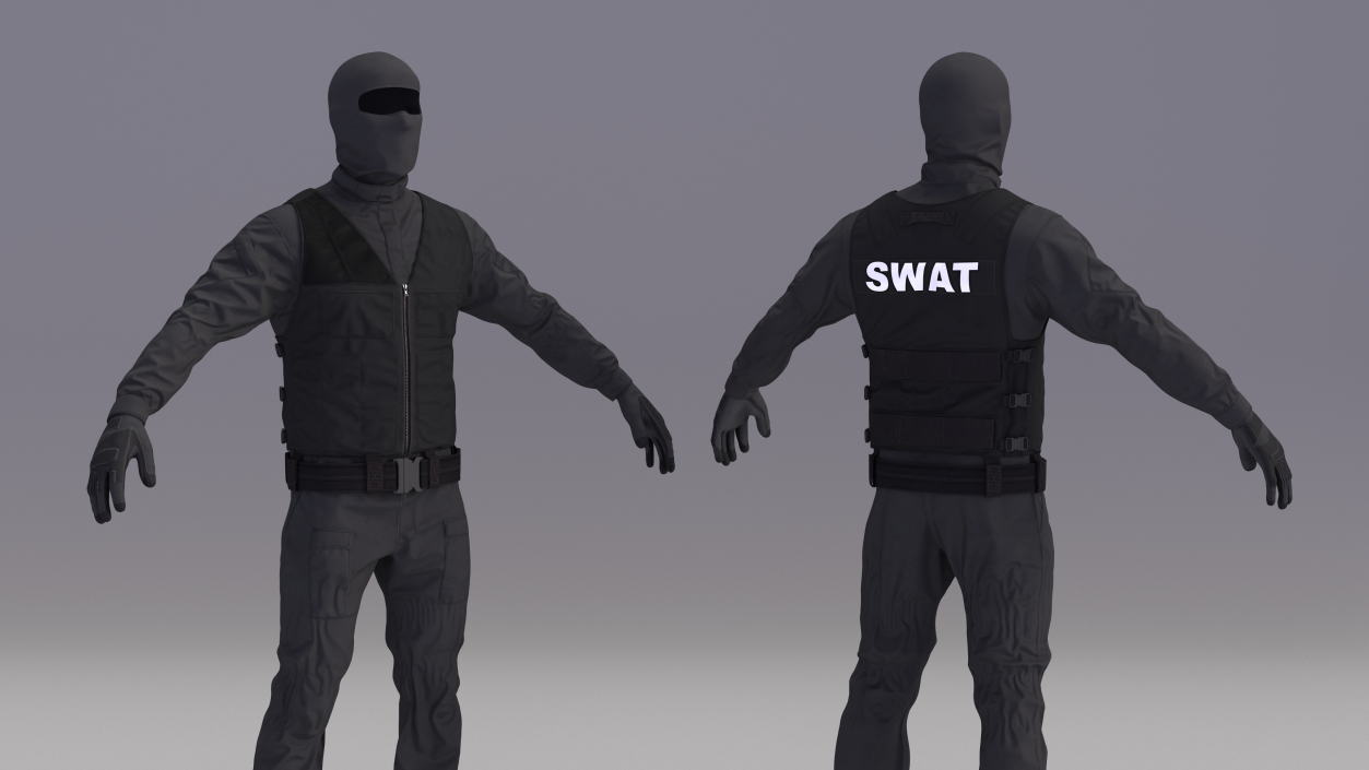 3D Tactical SWAT Team Member Uniform model