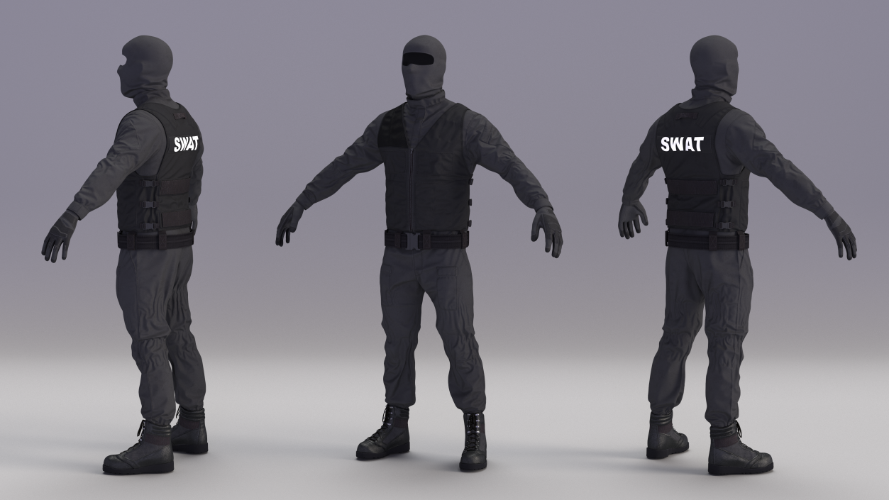 3D Tactical SWAT Team Member Uniform model