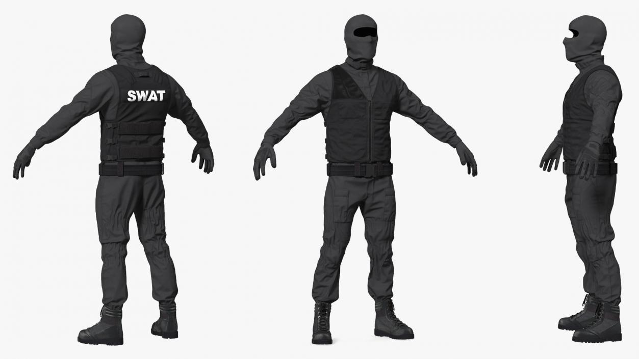 3D Tactical SWAT Team Member Uniform model