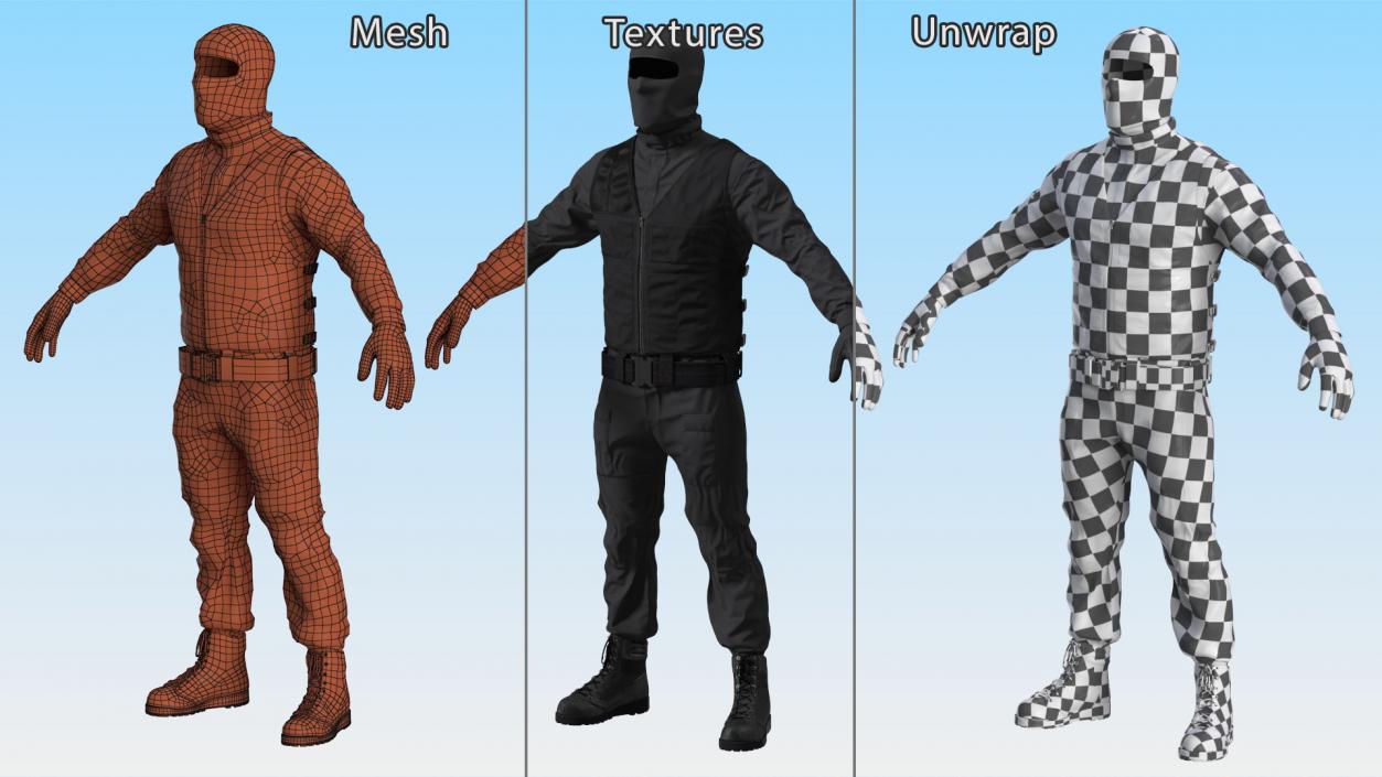 3D Tactical SWAT Team Member Uniform model