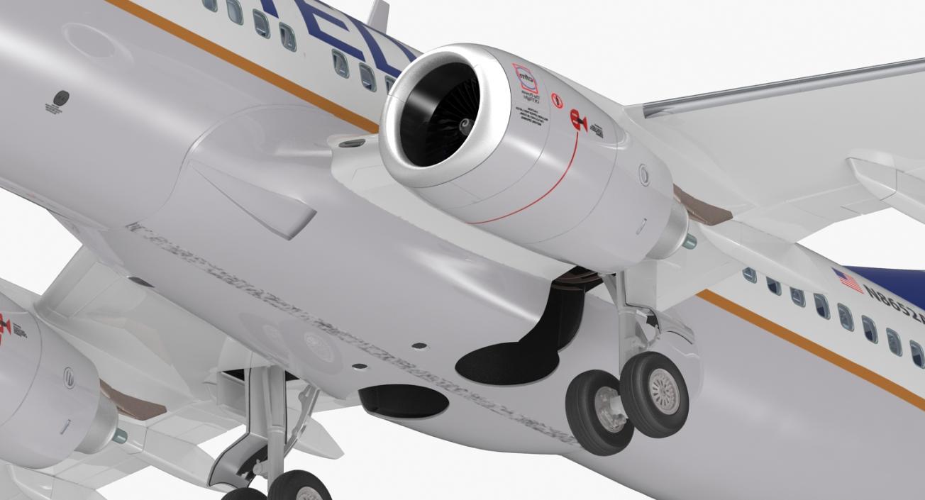 Boeing 737-700 with Interior United Airlines 3D model