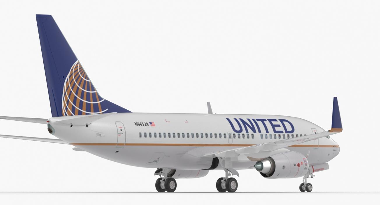 Boeing 737-700 with Interior United Airlines 3D model