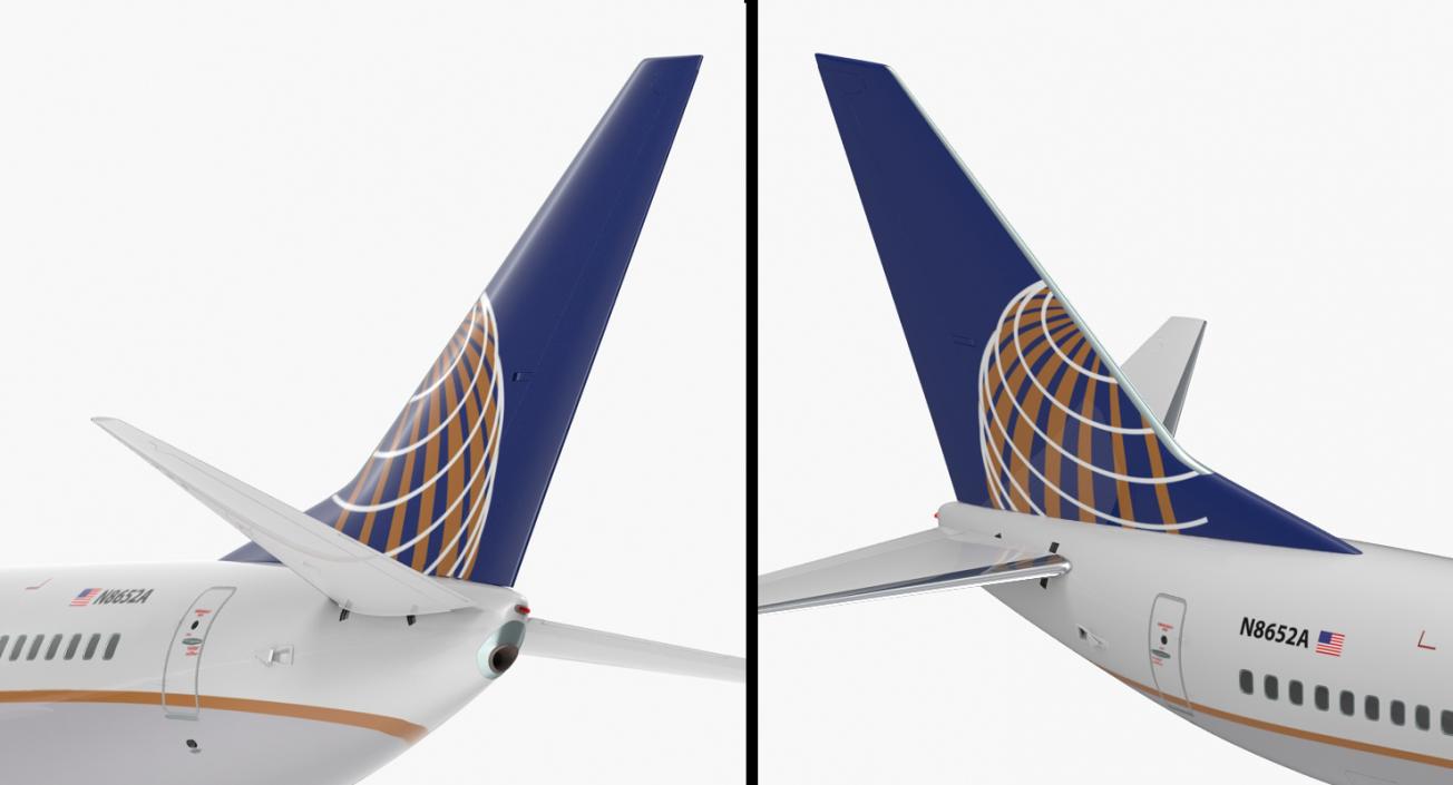 Boeing 737-700 with Interior United Airlines 3D model