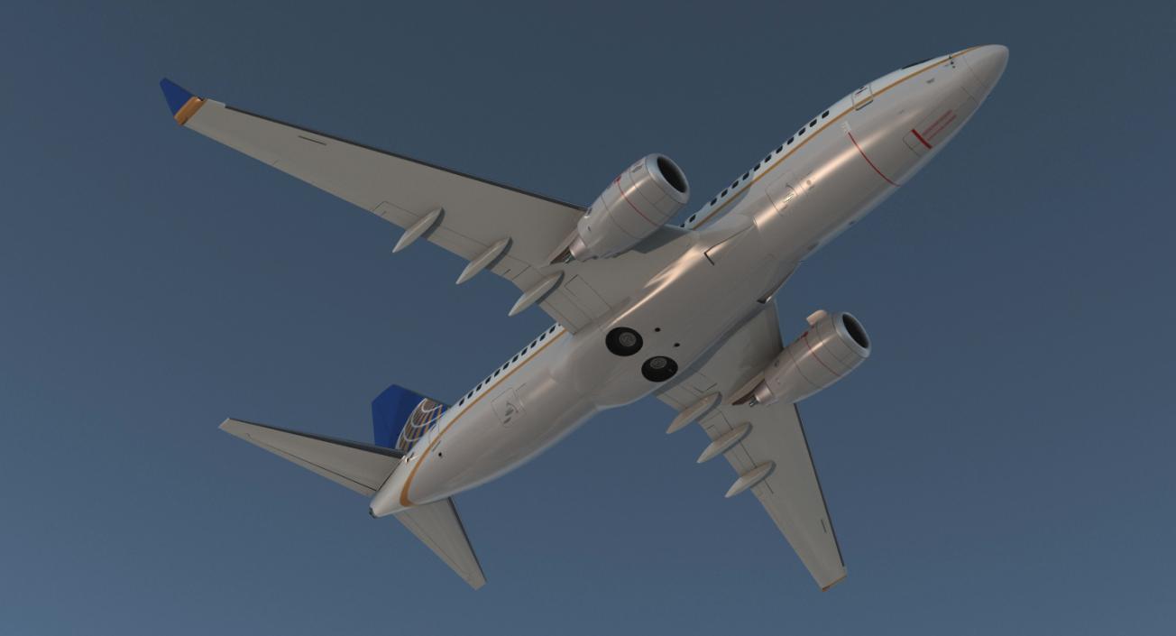 Boeing 737-700 with Interior United Airlines 3D model