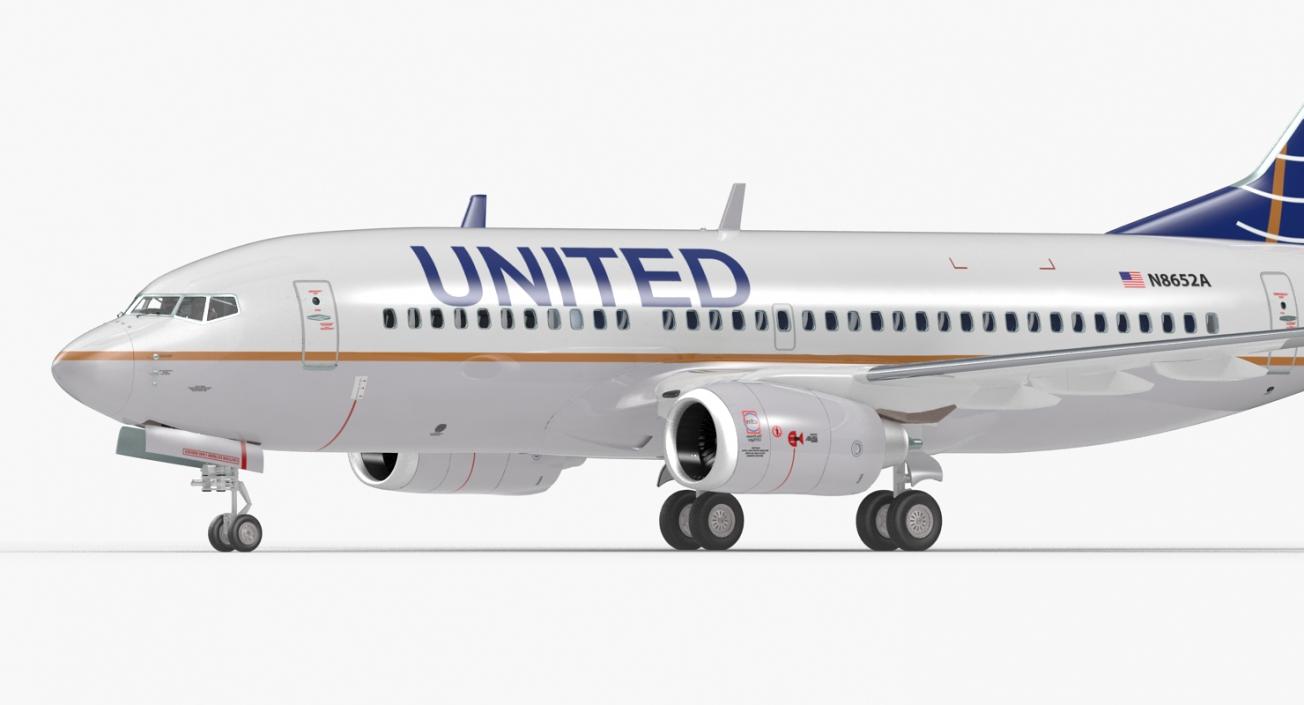 Boeing 737-700 with Interior United Airlines 3D model