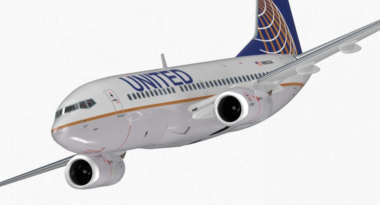 Boeing 737-700 with Interior United Airlines 3D model