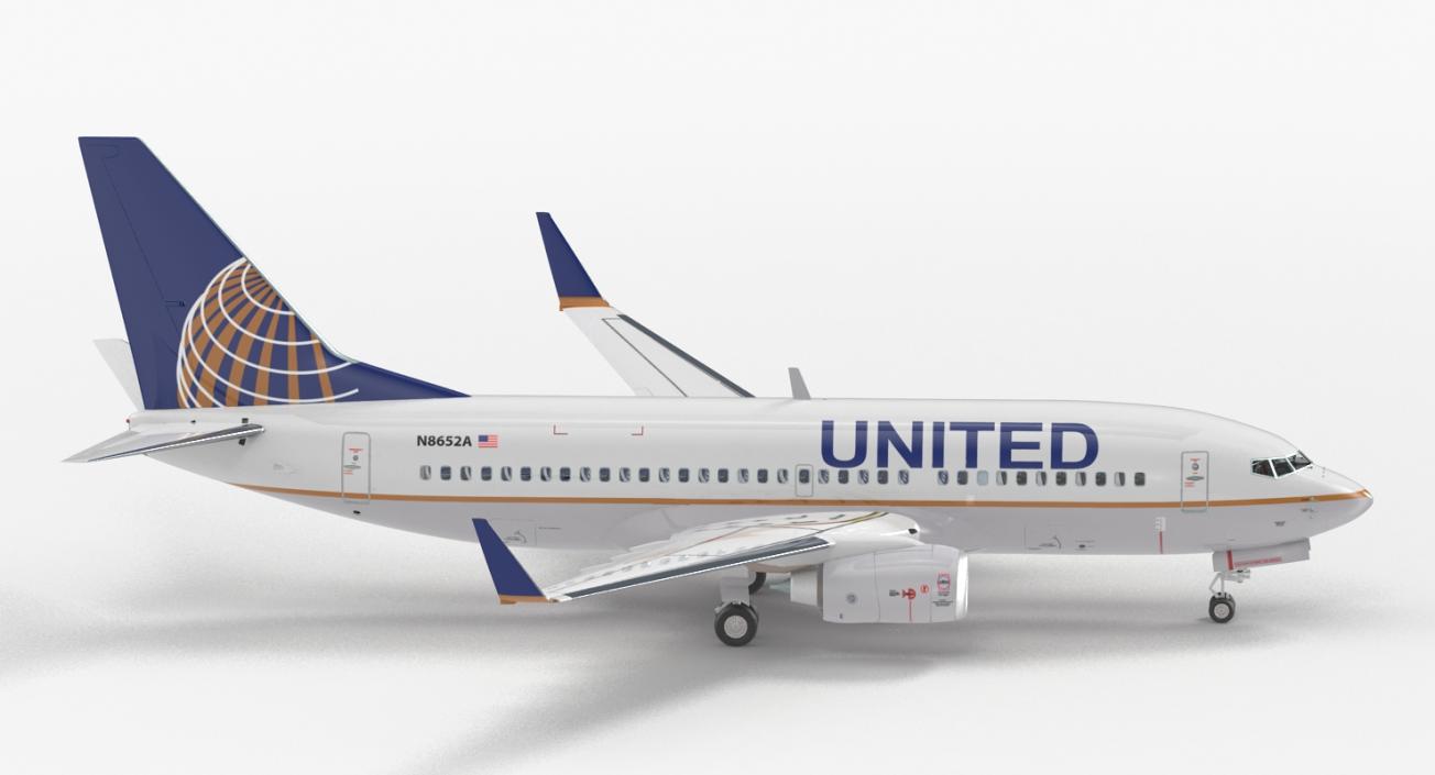 Boeing 737-700 with Interior United Airlines 3D model