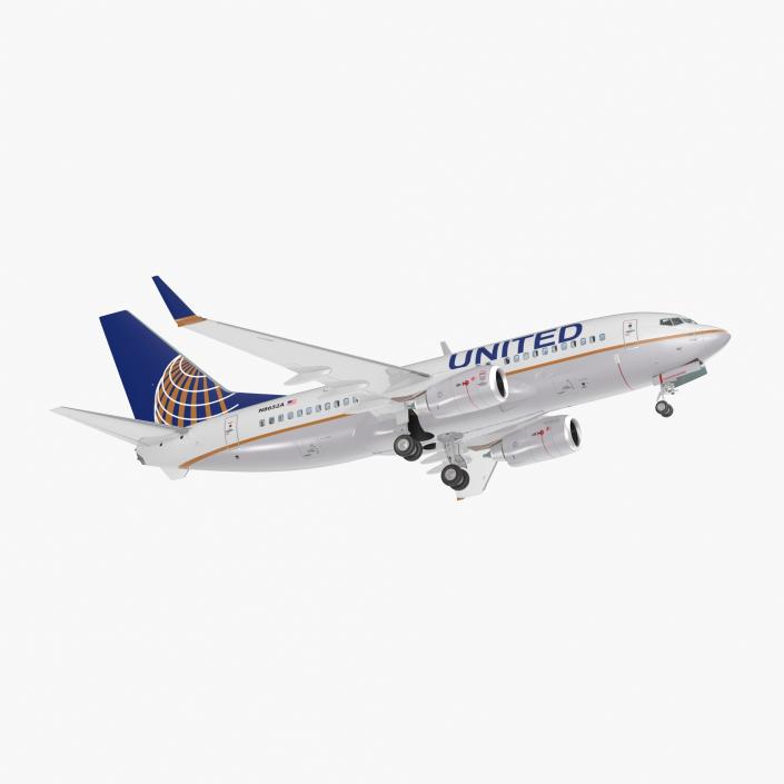 Boeing 737-700 with Interior United Airlines 3D model