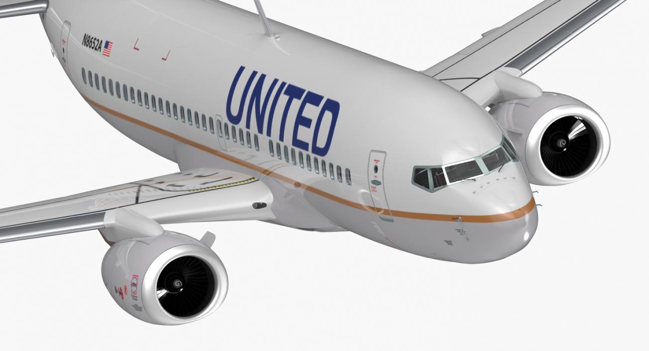 Boeing 737-700 with Interior United Airlines 3D model