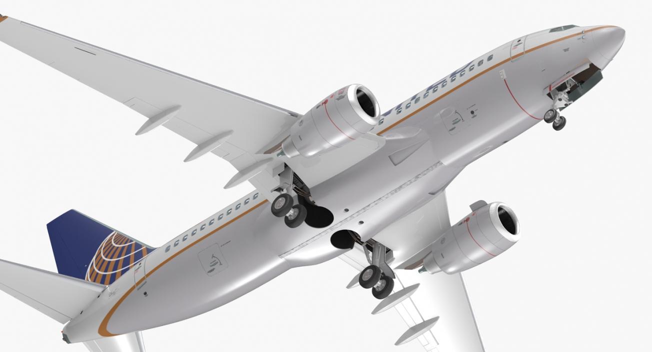 Boeing 737-700 with Interior United Airlines 3D model