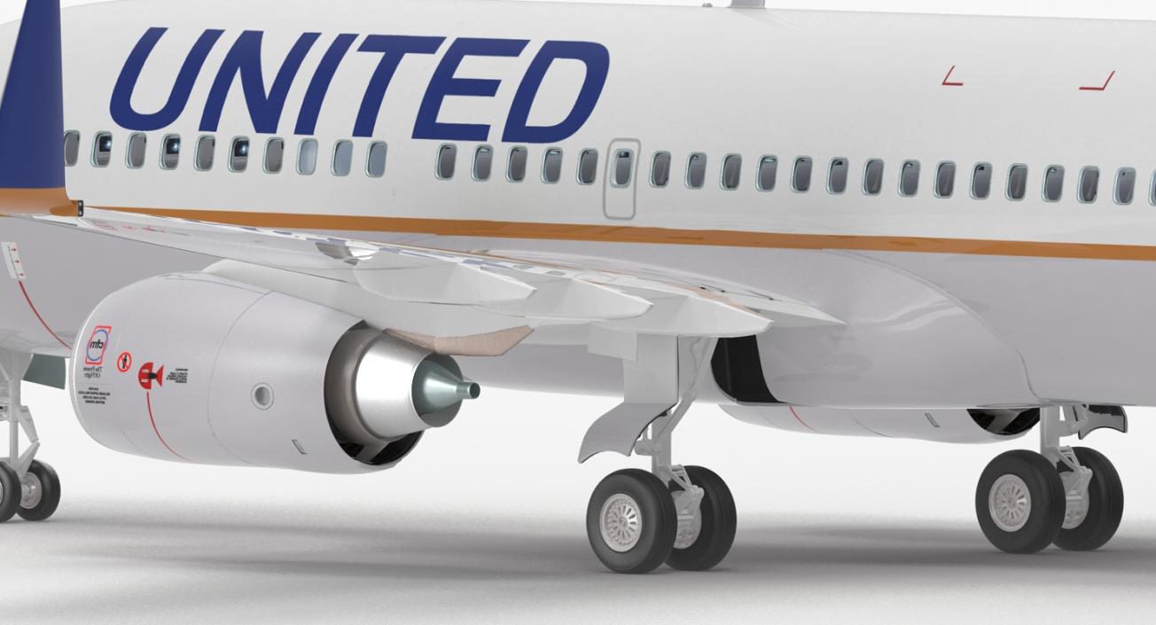 Boeing 737-700 with Interior United Airlines 3D model