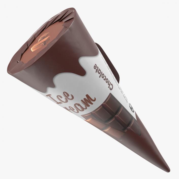 Cone Ice Cream Package Mockup Chocolate 3D model