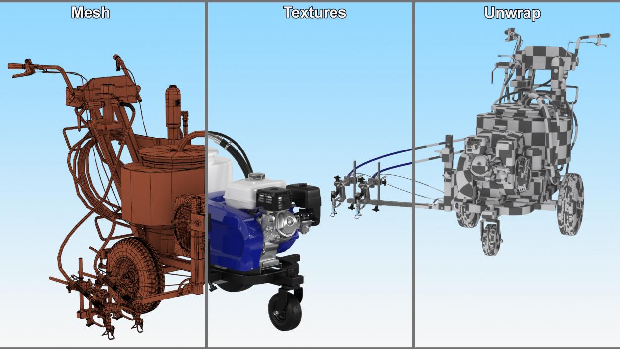 3D model Road Marking Painting Machine Cold Spraying 2