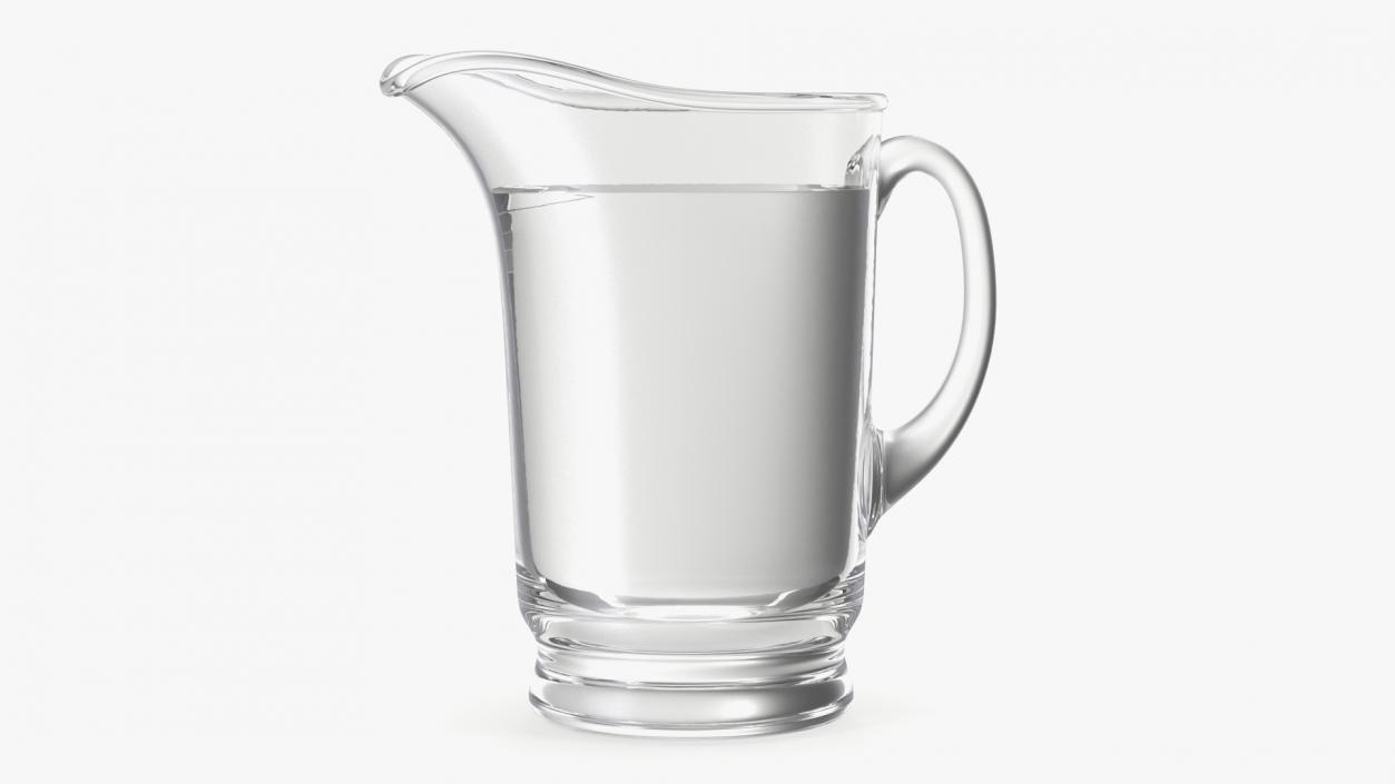 3D Glass Pouring Jug With Water model