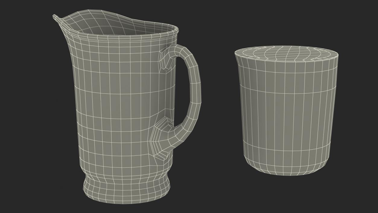 3D Glass Pouring Jug With Water model